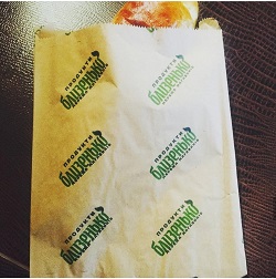 Паперовий саше пакет з білого та бурого крафту